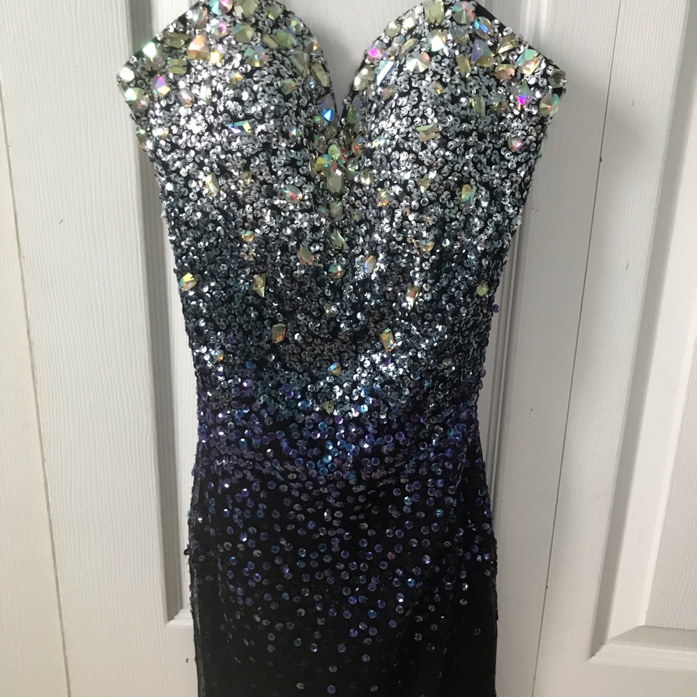 Homecoming dress- purple, sequined bodycon dress